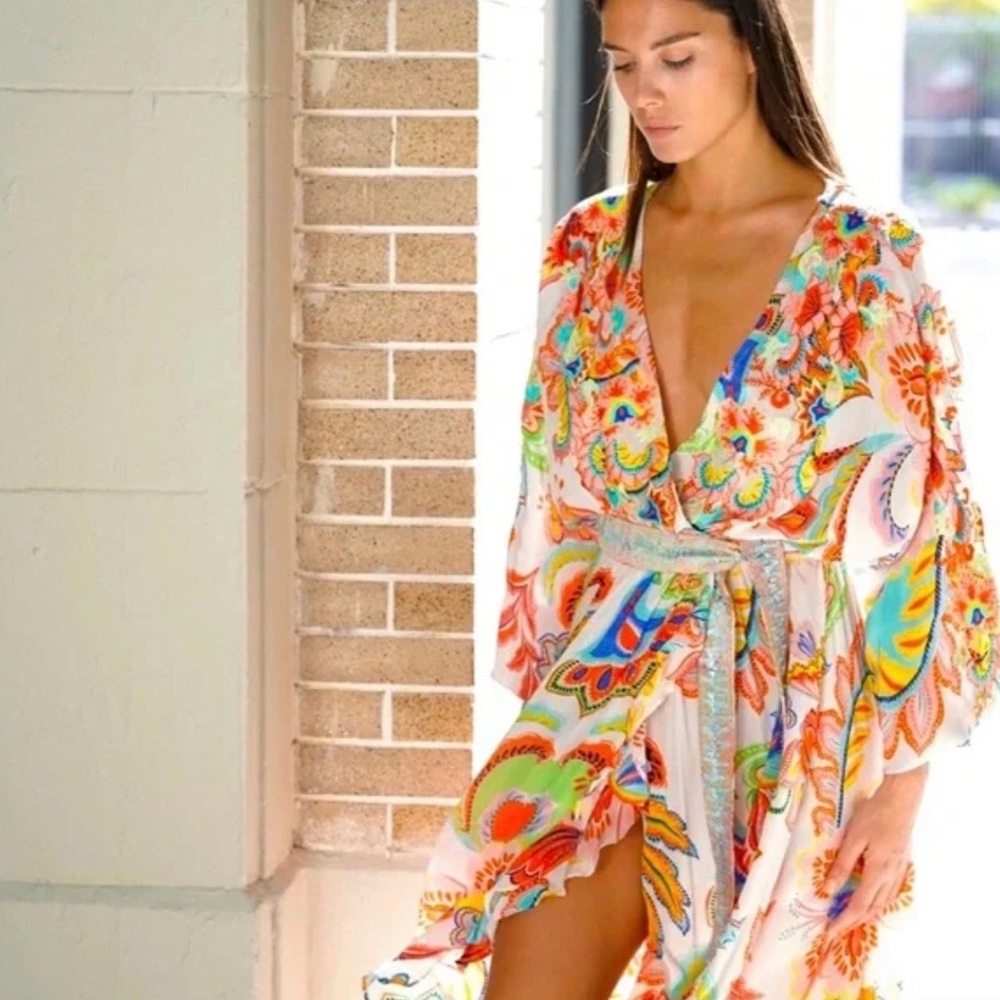 TAJ by Sabrina Crippa Multicolor Floral Maxi Dress